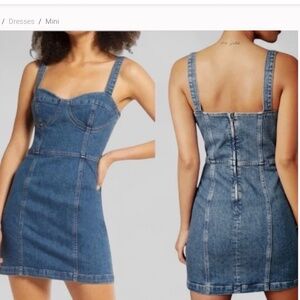 Reformation Nikki Denim Mini Bustier Dress